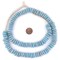 The Bead Chest Ashanti Fair Trade Glass Saucer Beads - African Tribal Ethnic Disk Rondelle Spacers (Baby Blue)